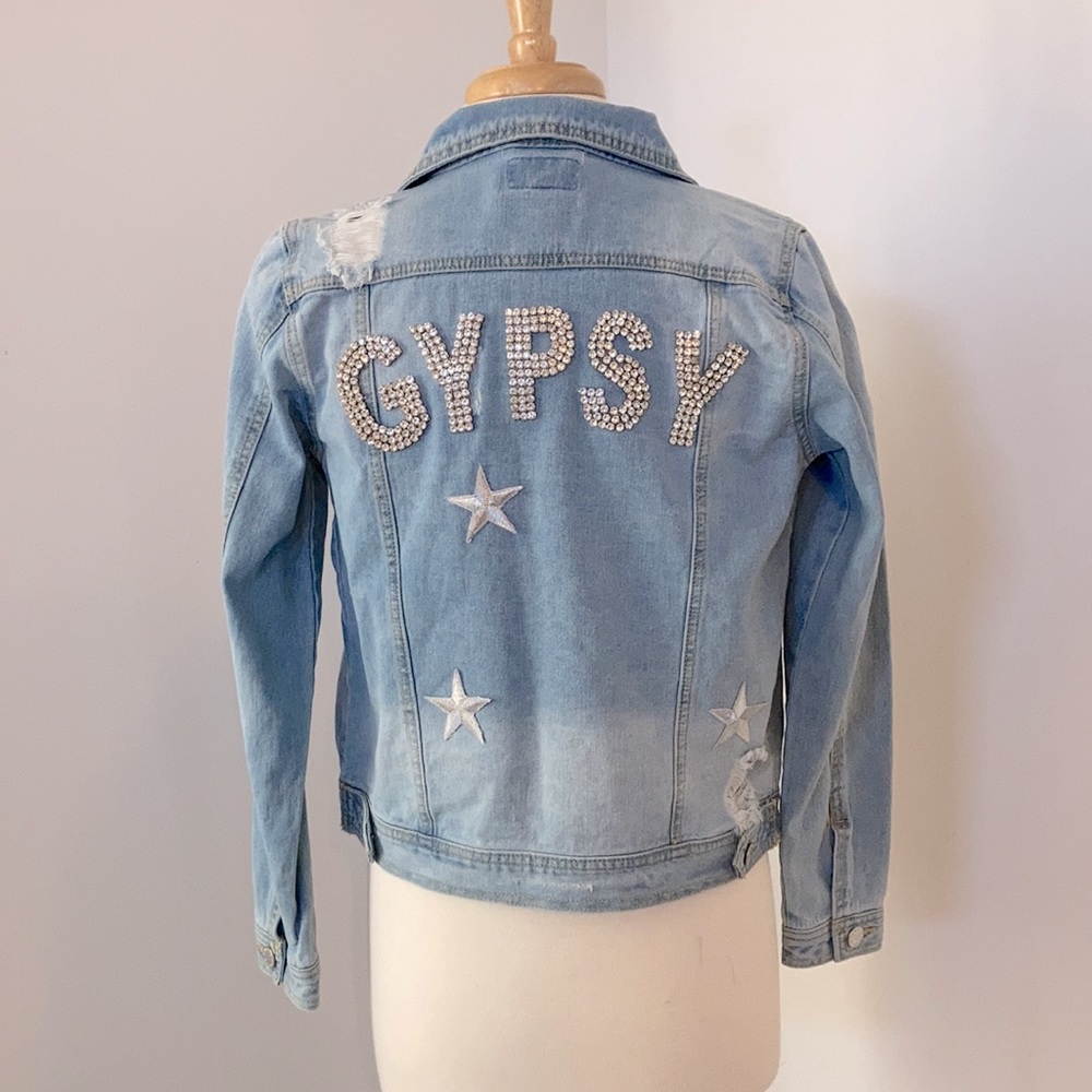 Judith March Distressed Blue Jean Jacket Small